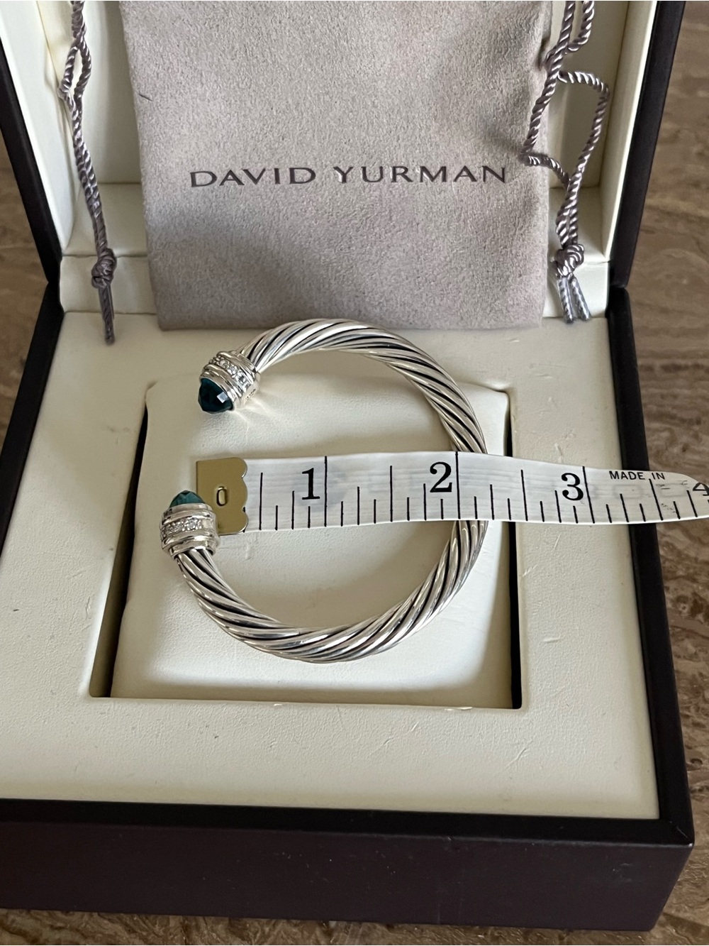 David Yurman Cable Diamond Bangle 7mm - Picture 8 of 8